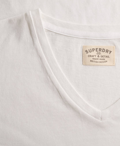T-shirt homme col v en coton biologique et lin
