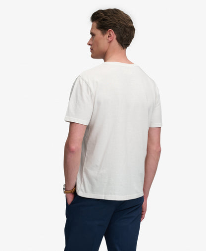 T-shirt homme col v en coton biologique et lin