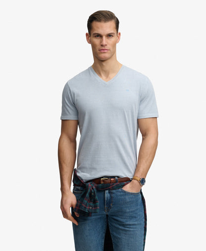 T-shirt homme col v en coton biologique et lin