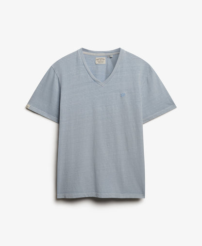 T-shirt homme col v en coton biologique et lin