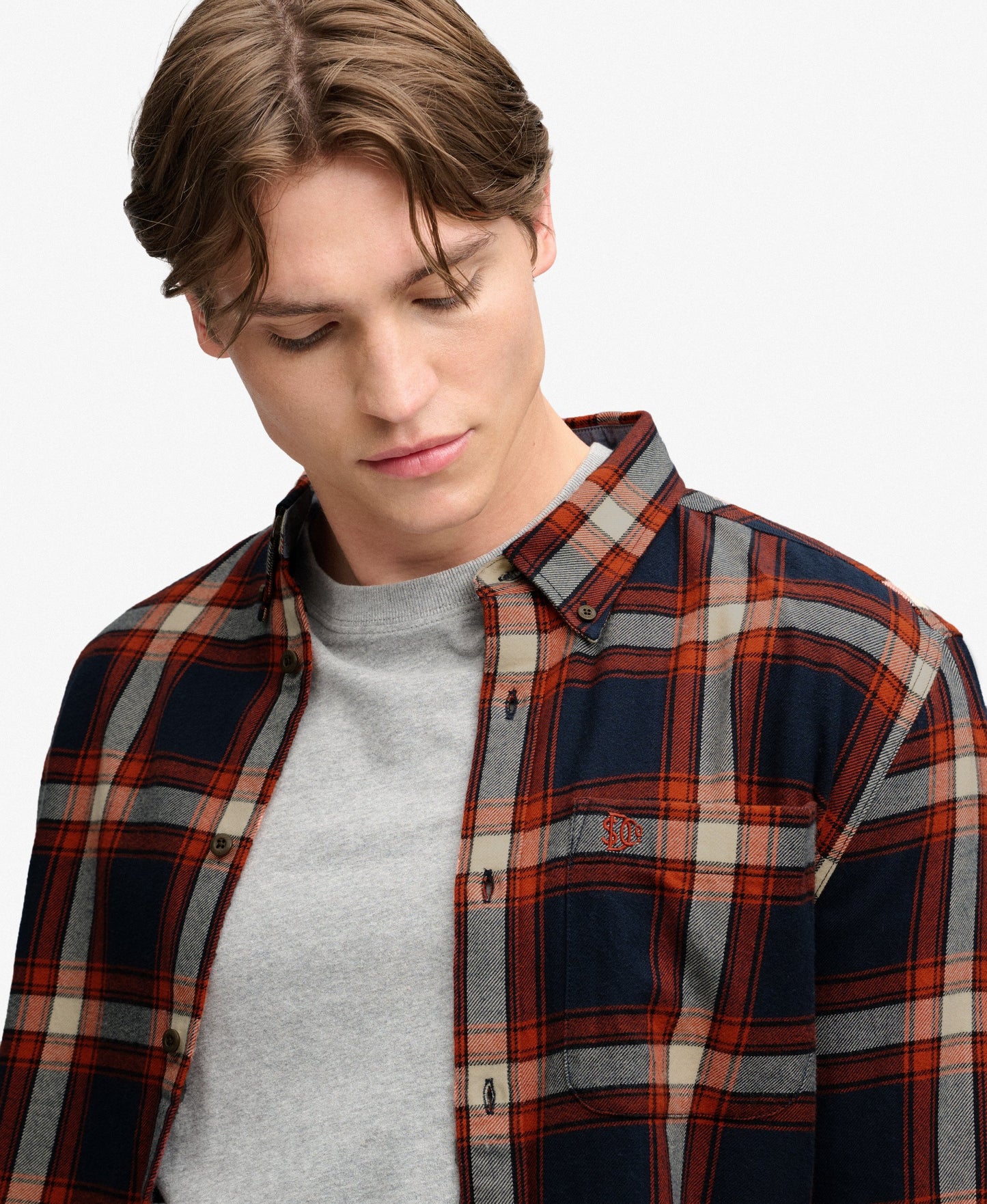 Chemise de à carreaux bûcherie en coton à manches longues