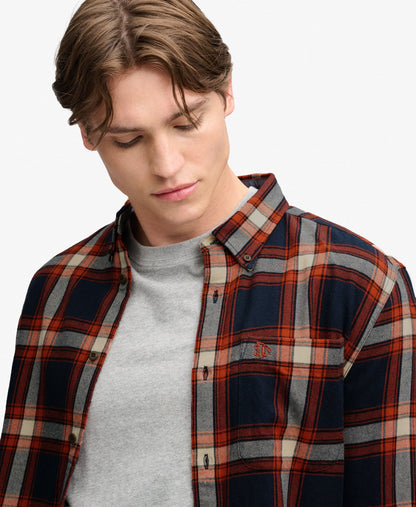 Chemise de à carreaux bûcherie en coton à manches longues