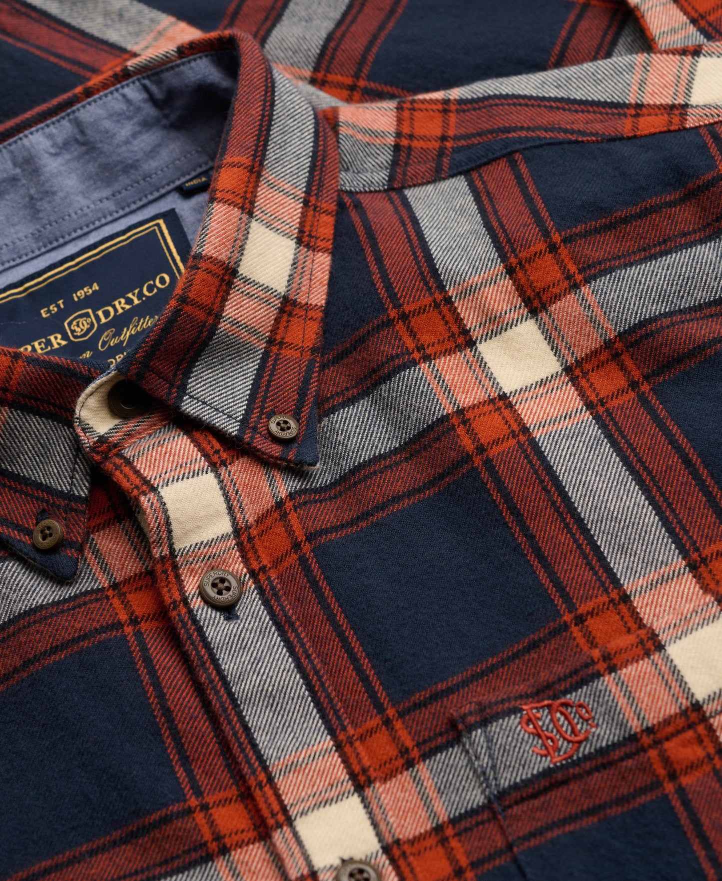Chemise de à carreaux bûcherie en coton à manches longues