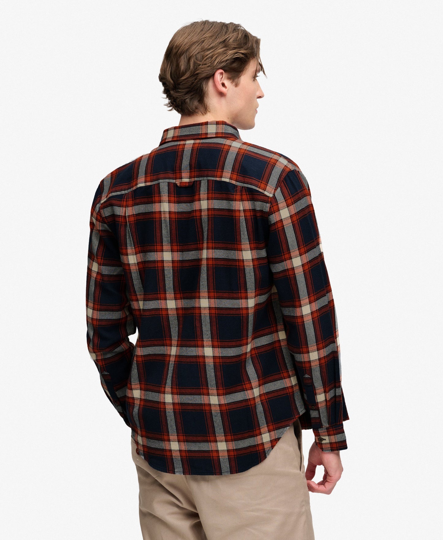 Chemise de à carreaux bûcherie en coton à manches longues