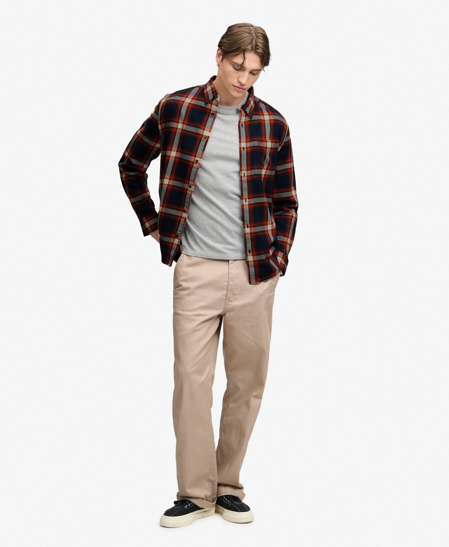Chemise de à carreaux bûcherie en coton à manches longues