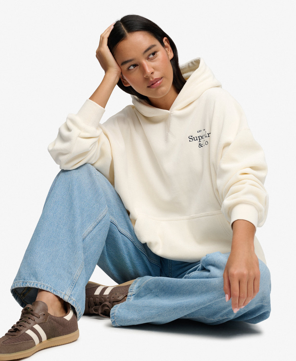 Sweat à capuche femme Superdry Drop Needle Velour