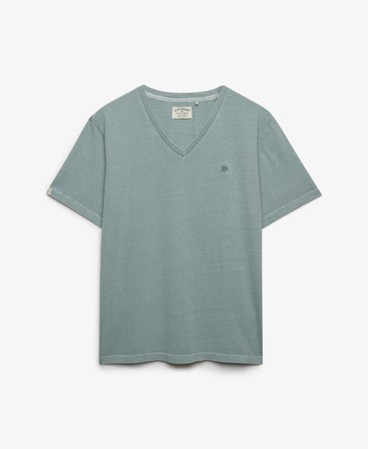T-shirt homme col v en coton biologique et lin