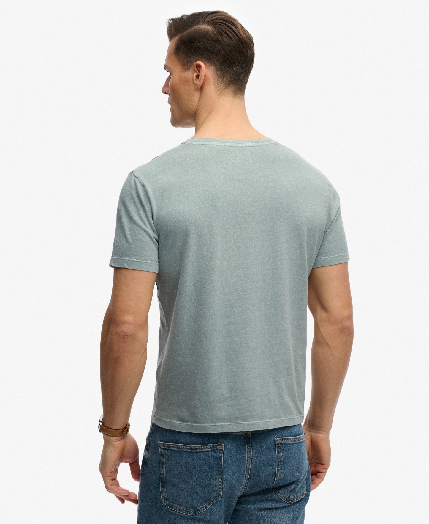 T-shirt homme col v en coton biologique et lin