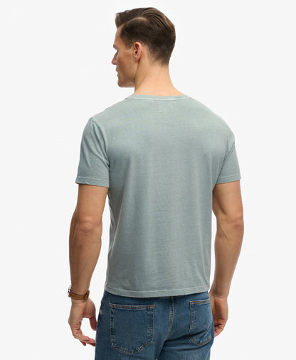 T-shirt homme col v en coton biologique et lin
